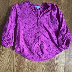 Women's Purple Eyelet Top